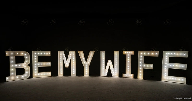 Large Marquee Letters - BE MY WIFE