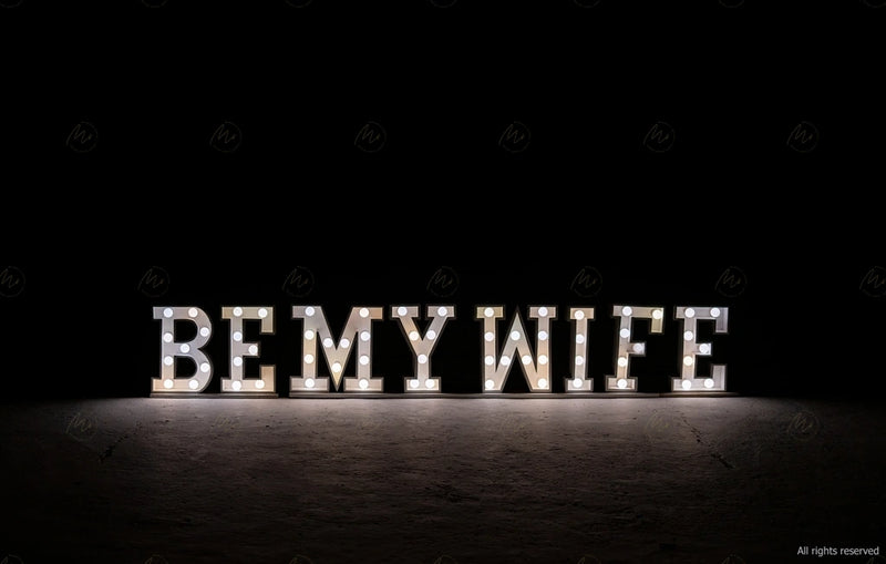 Small Marquee Letters - BE MY WIFE