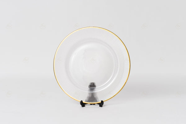 Thin Gold Rim Fluted Charger Plate