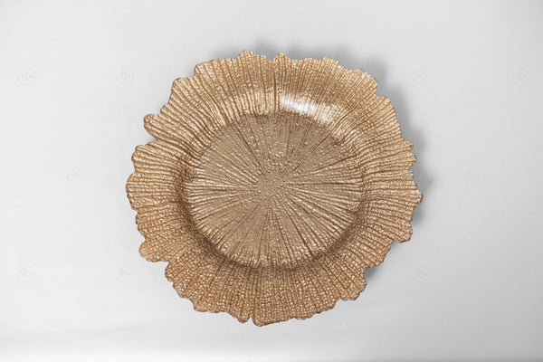 Flora Charger Plate - Dull Gold