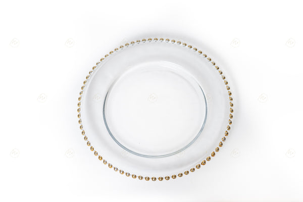 Beaded Charger Plate - Gold