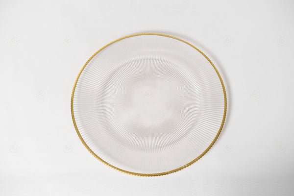 Thin Gold Rim Fluted Charger Plate