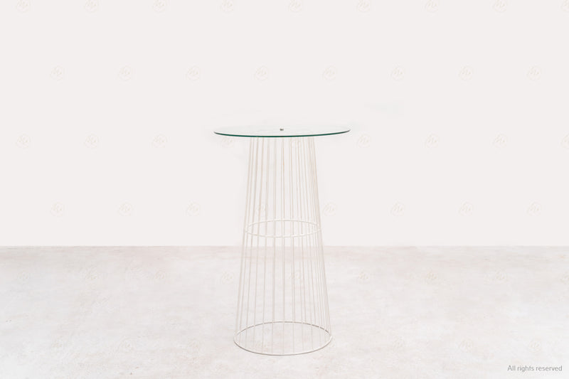 Wire Cocktail Table - White